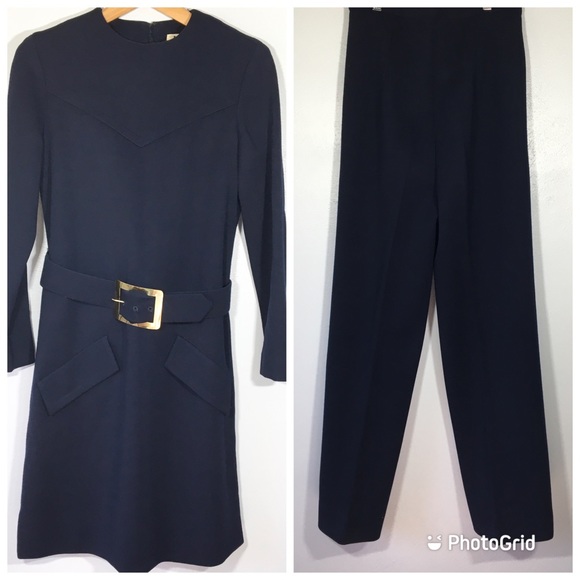 Vintage Pants - Vintage ILGWU 60's Two Piece Virgin Wool Pantsuit